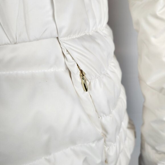 Guess Los Angeles White Down Jacket with Hood Size L/G - Picture 8 of 16